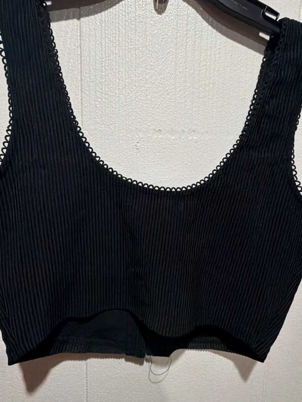 Forever 21 Black Ribbed Button-Front Crop Top - Picture 3 of 3